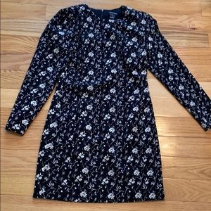Club Monaco Black Floral Shift Dress